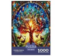 Arbre de Vie Papier Puzzle Jeu De Société Adulte Activités Familiales Stimulantes 1000 Pièces Plantes sacrées Casse-tête Qualité Premium pour Adultes 52x38cm/1000pcs