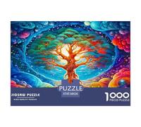 Arbre de Vie Papier Puzzle Jeu De Société Adulte Pièces Parfaitement Assorties 1000 Pièces Plantes sacrées Casse-tête Qualité Premium pour Adultes 38x26cm/1000pcs