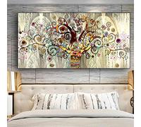 Arbre de vie par Gustav Klimt Paysage surdimensionné Wall Art Image pour Salon - Wall Art Toile Affiches et Impressions 80x180cm(32x71in) Avec Cadre