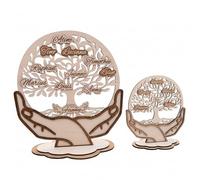 Arbre de Vie Personnalisé - Décoration Bois Découpé & Gravé au Laser - Cadeau Famille Unique avec Prénoms - Sculpture 3D - Idée Cadeau Fête des Mères, Anniversaire, Noël - Fabrication Française (30cm)