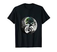 Arbre de Vie Phase de Lune Fractale Tai Chi Femme Homme Yin Yang T-Shirt