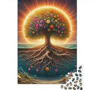 Arbre de Vie Puzzle 1000 Pièces Cadeau Unique Jeu Éduchatif Challenge Toy À De Qualité Supérieure Peinture Art pour Adultes Et Enfants À Partir De 14 Ans 1000pcs (75x50cm)