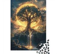 Arbre de Vie Puzzle 1000 pièces Cascade féerique décoration Murale en Carton pour Adultes Nature Mystique