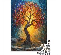 Arbre de Vie Puzzle Adulte 1000 Pièces DécoSourision Mur Moderne Art Cadeau Unique Décor À La Maison 1000pcs (75x50cm)