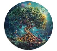 Arbre de Vie Puzzle Rond De 1000 Pièces pour Adultes Et Enfants Bricolage DécoRation Original Créatif Jeux De Défi Uniques 1000pcs (67.5x67.5cm)