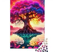 Arbre de Vie Puzzles 1000 Pieces Cadeau Unique Jeu Éduchatif Challenge Toy À De Qualité Supérieure Peinture Art pour Adultes Et Enfants À Partir De 14 Ans 1000pcs (75x50cm)
