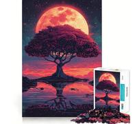 Arbre de Vie Solitaire Puzzle 1000 Pièces pour Adultes Jeu de Réflexion Passe-Temps la Maison Bords Nets Joli Cadeau (50x75cm)