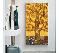 Arbre de Vie Toile Art Paitnings Reproductions De Peintures Célèbres Classiques par Gustav Klimt Photo Murale pour Salon 30x60cm (12x24in） Sans Cadre