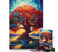Arbre de Vie Yggdrasil Puzzle 1000 Pièces pour Adultes Activité de Loisirs et de Logique Découpe Parfaite Cadeau d'anniversaire (38x26cm)