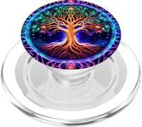 Arbre de Vie Yggdrasil Synthwave PopSockets PopGrip pour MagSafe