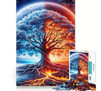 Arbre de Vie Yin Yang Puzzle 1000 pièces pour Adultes Jeu de Concentration mentale Découpe Laser de qualité supérieure Activité familiale Amusante en soirée (38x26cm)