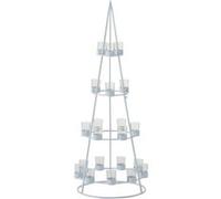 Arbre Déco en Métal 21 Photophores 110cm Blanc Blanc G