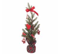 Arbre décoratif de Noël H. 45 cm en Bois, Motif cœurs et père Noël, Xmas