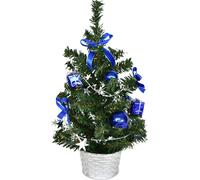 Arbre décoré de bleu 25 cm