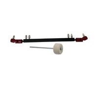 Arbre d'entraînement à pédale de grosse caisse 34,1 cm avec 2 batteurs en feutre, connecteur de barre de liaison en métal pour kits de batterie - Noir/rouge