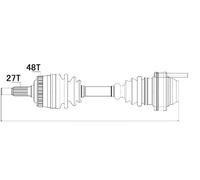 Arbre de transmission avant TEKNÖR NPW-ME-019
