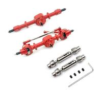 Arbre d'entraînement RC Compatible Avec MN D90 D91 D96 99S FJ45 1/12 Accessoires Voitures Radiocommandées Paire D'essieux Avant Et Arrière Avec Arbre De Transmission À Engrenages Métalliques(Red)