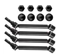 Arbre d'entraînement RC Compatible avec Traxxas pour MAXX 2.0 V2 89076-4 pour WideMaxx 1/10 RC : 4 Arbres De Transmission CVD Allongés avec Hexagone De Roue(Black)