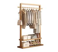Arbre d'entrée avec banc et rangement à chaussures, porte-manteau double couche avec roues universelles, rotation à 360°, adapté pour chambre/bureau/entrée, facile à installer, couleur noyer