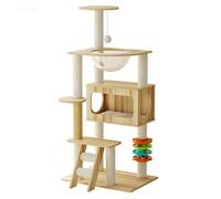 Arbre d'escalade à plusieurs niveaux avec villa, nid et griffoir - Centre d'activités pour chats et chatons de 119 cm, jouet peu encombrant pour un plaisir et un exercice sans fin