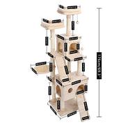 Arbre d'escalade à plusieurs niveaux - Grande maison pour chat avec hamac, barre d'appui et design spacieux, parfait pour les chatons et les grands chats pour jouer, se reposer et explorer