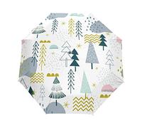 Arbre Dessin Animé Mignon Parapluie Pliable Pliant à Ouverture Automatique Parapluies Pliant Coupe-Vent pour Voyager Plage Femmes Enfants Homme Fille