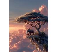 Arbre Diamond Painting, 5D Diamond Painting Adulte éLéPhant, DIY Activité Manuelle Adulte, 5D Diamant Point de Croix, Peinture Diamant Enfant Kits, Decoration Maison, Cadeau Decoration 90x120cm J-1812