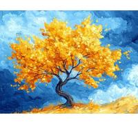 Arbre Diamond Painting Adulte, 5D Automne Broderie Diamant Painting Kit Complet, DIY Broderie Diamant Point de Croix Cristal Painting pour Tableau Decoration Murale, Cadeau, 90x120 cm, Model 990
