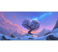 Arbre Diamond Painting Enfant, Amour Diamond Painting, Peinture Diamant Kit Complet, Full Drill Cristal Point De Croix Fabrication De MosaïQues Artisanat, Cadeaux DéCoratifs Femmes 140x70cm T-Z860