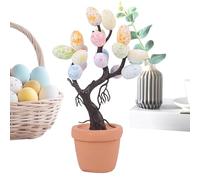 Arbre d'oeufs de Pâques - Ornement de table festif, Ornements de décoration de bureau de Pâques | Décoration d'arbre artificiel pour les vacances, ornement de table de ferme pour le déc