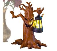Arbre Effrayant d'halloween - Statue de Jardin avec Lanterne à Énergie Solaire - Décoration D'Ambiance Et Décorations De Fête pour Extérieur Jardin Pelouse Maison