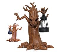 Arbre Effrayant d'halloween - Statue de Jardin avec Lanterne à Énergie Solaire,Décorations pour Pelouse Porche Jardin Terrasse Allée Intérieur Fête Maison Hantée