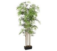 Arbre en bambou artificiel de 180 cm avec 1605 feuilles en fibre textile, troncs en bambou, pot en plastique, plante artificielle facile d'entretien pour salon, bureau, balcon, jardin, décoration