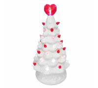 Arbre en céramique Blanc - allumez la Figurine d'arbre de la Saint-Valentin, décoration de Table de la Cire à la cime | diys Tabletop Tree, Arbre de Noël en céramique avec Une aret à Feuille en Forme