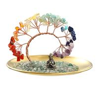 Arbre en cristal 7 chakras - Statue de Bouddha pour la richesse et la chance, yoga, méditation, décoration d'intérieur, décoration d'étagère, salon, chambre à coucher, bureau, bibliothèque, support TV