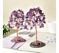 Arbre en cristal naturel améthyste quartz rose olivine décoration arbre porte-bonheur tranches d'agate pierre grave ornements minéraux décoration d'intérieur cadeaux, lazurite 2, 1 pièce