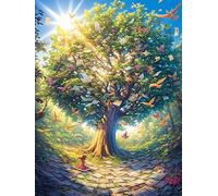 Arbre enchanté dans la forêt Magique 1000 Pieces Casse-tête Adulte en Carton Rigide sans Déformation Animal de Conte de fées d'accompagnement Jeu De Société Famille Très Difficile Cadeau Noël Qualité