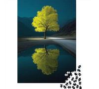 Arbre et lac Puzzle Printemps radieux 1000 Pezzi Cartone Riciclato per Amanti Puzzle, Difficile Ma Soddisfacente, Regalo Natale Decorazione Murale Immagini Vibranti 52x38cm/1000pcs