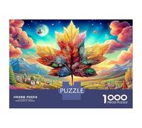 Arbre Feuille d'automne Puzzle 1000 Pièces Forêt d'automne dans des Teintes cosmiques Cadeau Parfait, Puzzle en Papier Écologique Et Relaxant pour Adultes Et Moments en Famille 38x26cm/1000pcs