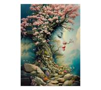 Arbre Fleur Roche 1000pcs pour Adultes Mini Puzzle Difficile | 70x50cm Carton Décor Salon Structure Durable Cadeau Anniversaire Relaxation