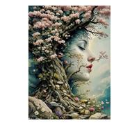 Arbre Fleur Roche 1000pcs pour Adultes Mini Puzzle Stimulant | 52x38cm Carton Décor Salon Structure Durable Cadeau Anniversaire Soulagement Anxiété