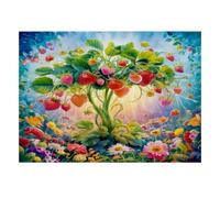 Arbre Fraise Fleur Puzzle, 1000 Pièces Jeu D'intérieur Adulte | 52x38cm Carton, Exercice Mental, Assemblage Facile, Amateurs De Puzzles, Réduction Du Stress
