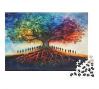 Arbre généalogique aux Racines Profondes,Puzzles pour Adultes 1000pcs (75x50cm),Jeux De Défi Arbre de Vie