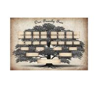 Arbre généalogique - Toile 20 x 16 cm/36 x 24 cm | d'arbre généalogique pour la décoration Murale à la Maison, Poster de généalogie | pour Salon, Chambre à Coucher, Bureau, étude, Salle de