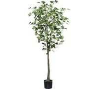 Arbre Ginkgo artificiel 150 cm avec 462 feuilles dans un pot en plastique 14,5x12,5 cm vert