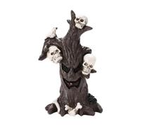 Arbre gothique pour Halloween, décoration de bureau, figurine unique, sculpture d'art sombre, idée effrayante pour les collectionneurs Kjw576 (noir, 15 x 24 cm)