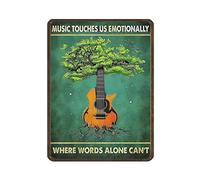Arbre guitare musique nous touche émotionnellement là où les mots seuls ne peuvent pas métal étain signe décoration murale en aluminium signe cuisine salle de bain décor rétro affiche plaque pour café