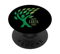 Arbre Happy Earth Day avec Feuilles Qui coulent dans Le Vent PopSockets PopGrip Adhésif