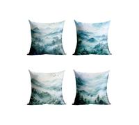 Arbre Housse Coussin 65x65 Cm Lot de 4, Exterieur Impermeable Housse de Coussin Montagne con Fermeture éclair Invisible, Impression Recto Verso Taie Oreiller pour Exterieur Canapé Lit Cadeau XTBZ03276