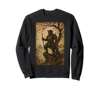 Arbre Japonais Vintage Oni Samouraï en Fleurs de Cerisier en Bois Sweatshirt